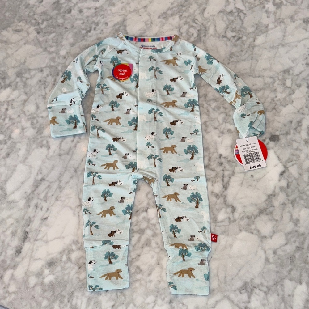 NWT MAGNETIC ME MODAL ANIMAL PRINT COVERALL 3/6M